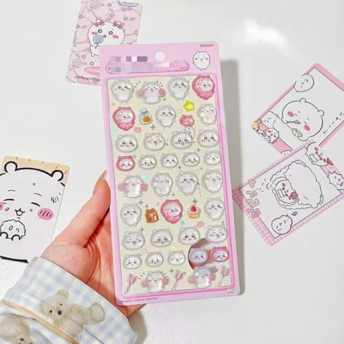 浮き彫りステッカー ちいかわスマホタブレットデコ 立体デコレーションシール