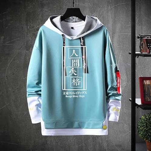 BNQ 文豪ストレイドッグス パーカー 人間失格 コスプレ衣装 運動パーカー 羅生門 太宰治 中原中也 中島敦 芥川竜之介 長袖 フード付き服 メンズ 春秋服 上着 日常服 誕生日 プレゼント (7,2XL 薄手)