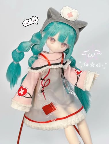 可愛い怪談 植毛仕様BJDブラインドドール シリーズ 高約19cm PVC&ABS素材 1/8 BJDスペシャルボディ 女の子のギフト 関節可動フィギュア 塗装済み プレゼントハンドモデルの装飾品(Blue)