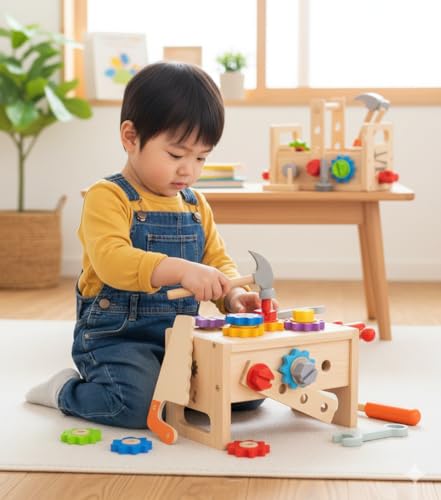 Across Rainbow モンテッソーリ 玩具 クリスマスプレゼント子供 大工さん おもちゃ 男の子 玩具３４５６歳 小学生 工具おもちゃ 知育玩具 厚生労働省指定の検査機関材質済 (【29ピース】ねじねじDIY)