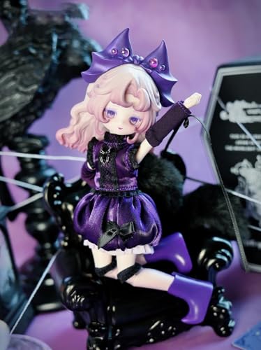 万物初醒 BJDブラインドドール シリーズ 高約18cm PVC&ABS素材 1/8 BJDスペシャルボディ 女の子のギフト 関節可動フィギュア 塗装済み プレゼントハンドモデルの装飾品(Purple)