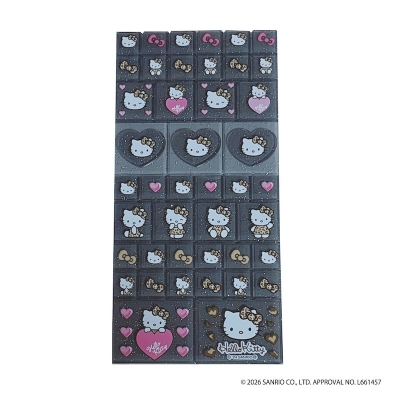 【グッズ-シール】ハローキティ 90s タイルシール ヒョウ
