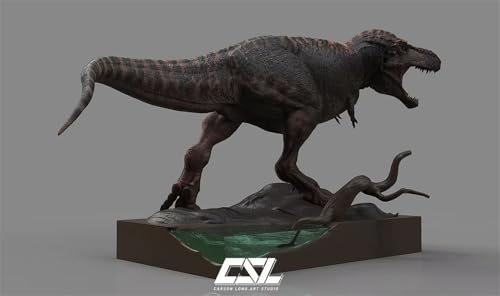 ティラノサウルス 白亜紀 肉食 恐竜 リアル フィギュア 樹脂 プラモデル 模型 スタチュー 台座付き (未塗装, 1/35) [並行輸入品]