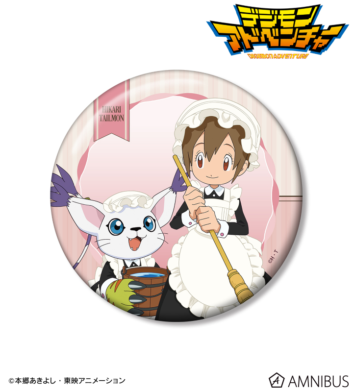 描き下ろし 八神ヒカリ&テイルモン メイド&執事ver. 100mm缶バッジ