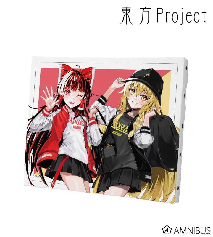 松本能人イラスト 博麗霊夢&霧雨魔理沙 現代風ファッションver. キャンバスボード