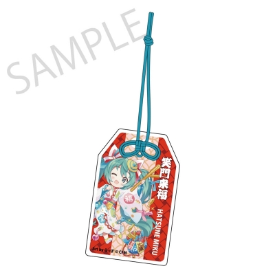 【グッズ-キーホルダー】「初音ミク×招き猫」 御守風アクリルさげ札 初音ミク 白猫 Art by らっす【再販】