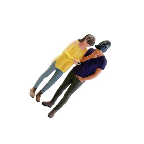 DOSJJIASL 精密ミニチュア人物フィギュア玩具 1/64スケール 風景建築レイアウト装飾用にクリエイティブにデザイン 1/64 小さな人物モデル 道路レイアウト装飾, 黄色, スタイルA