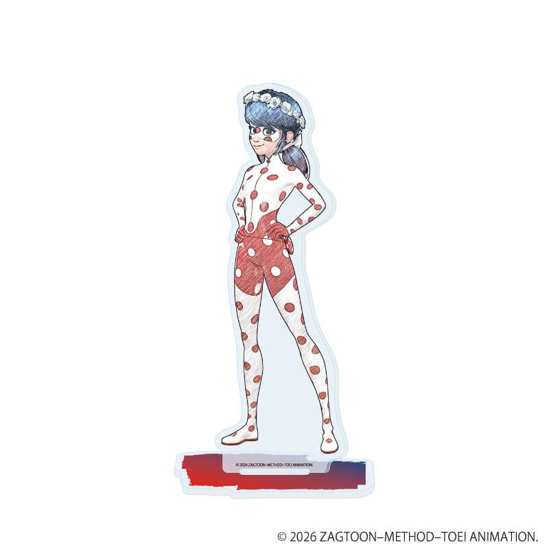アクリルスタンド「ミラキュラス レディバグ&シャノワール」04/レディバグ(ウェディング)(グラフアートスケッチイラスト)