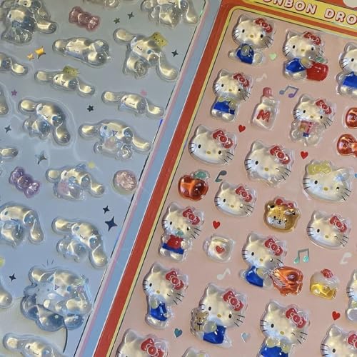 3dシール 立体シール 可愛いクロミ 3枚セット 携帯電話飾り用 DIY用 手帳用 貼り付け可能 手芸用品大容量 スマホケース 手帳 diy 贈り物ごほうび (A)