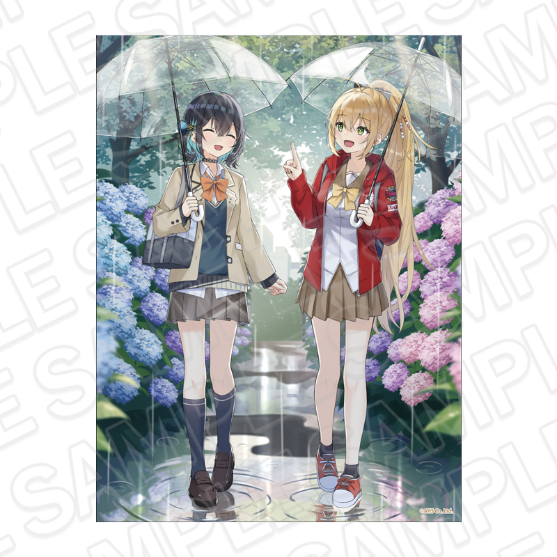 AHSキャラクターズ_キャンバスプレート 弦巻マキ&宮舞モカ rain ver.