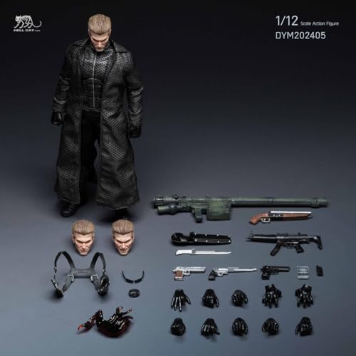 【JEEASS】Hell Cat 1/12 フィギュア 男性 素体 ヘッド 服セット フルセットアクションフィギュア DYM202405