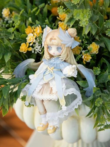 節気の癒し」 BJDブラインドドール シリーズ 高約17cm PVC&ABS素材 1/12 BJDスペシャルボディ 女の子のギフト 関節可動フィギュア 塗装済み プレゼントハンドモデルの装飾品(White)