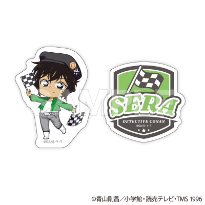 【グッズ-ステッカー】名探偵コナン ダイカットステッカー2枚セット チェッカーフラッグ① (世良 真純)【再販】