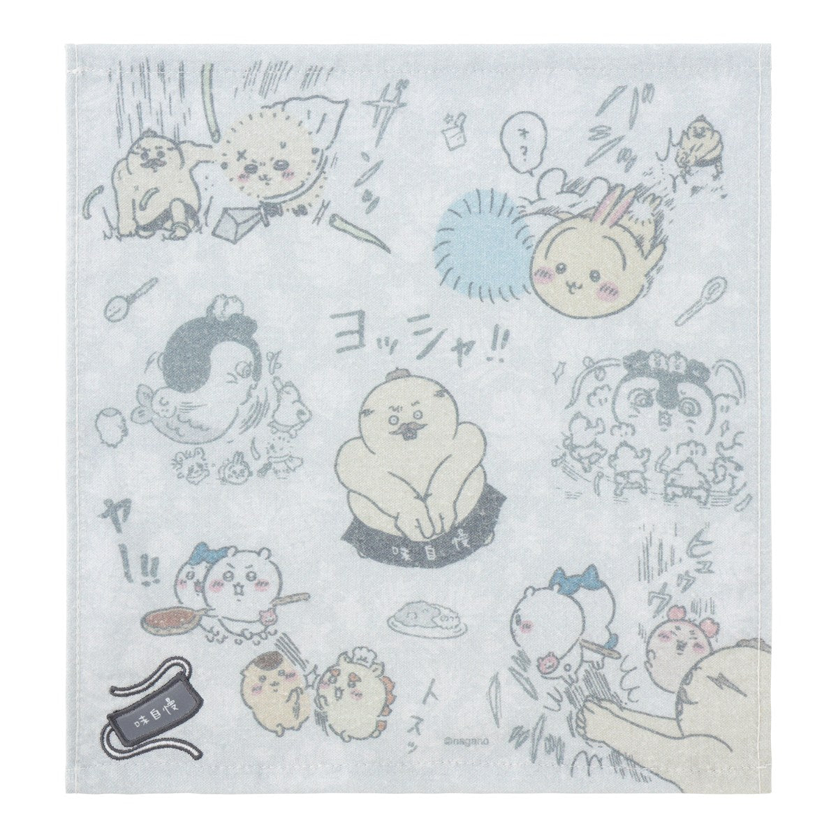 ちいかわ 映画ちいかわ 刺繍入りガーゼハンカチ(島二郎とみんな)