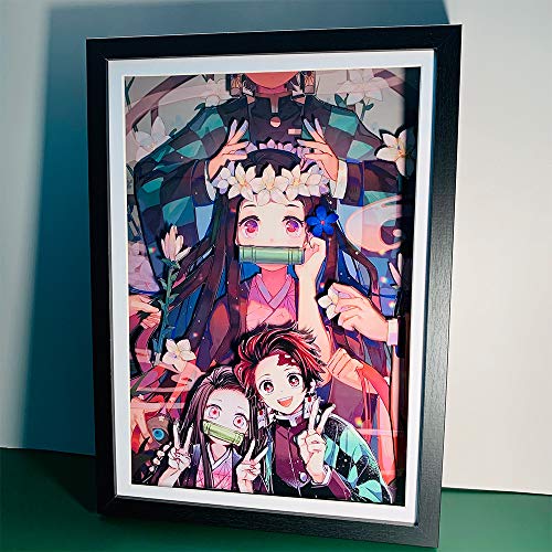 AooCare 鬼滅の刃 竈門炭治郎 禰豆子 画 周辺 グッズ 立体絵 飾り 絵飾り 壁飾り 手作り ３D 立体 プレゼント DIY インテリア オリジナル