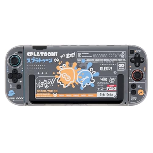 [YAYANA]スプラトゥーン for Switch 2収納ケース ゲーム機保護カバー ドーディング収納バッグ防塵ベース 大容量 スイッチ収納バック 保護カバー 防塵防汚防水 耐衝撃 旅行用 (透明保護ケース)