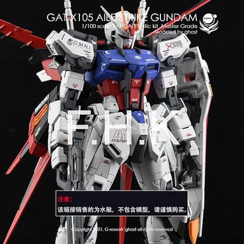 蛍光!! MG MGEX MGSD FM HiRM 1/100 ロボット MS 炎社ディテールアップ用水転写式デカール (MG 1/100 エールストライクガンダム Ver.RM用) [並行輸入品]
