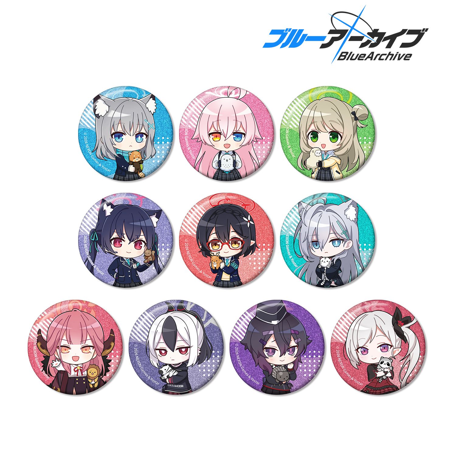 ブルーアーカイブ_トレーディング ちびキャラ グリッター缶バッジ(単位/コンプリートBOX/10パック入り)