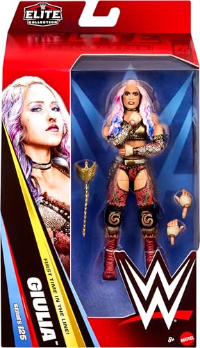 Mattel WWEエリートアクションフィギュア&アクセサリー、シリーズ#125セット、6インチ コレクタブルジュリア 25関節&交換可能な針付き