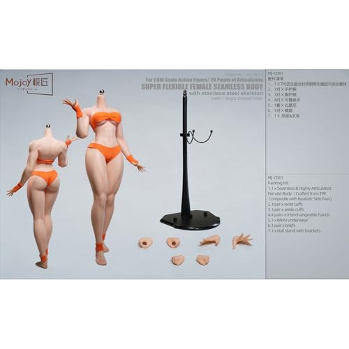 HiPlay 模匠スタジオ Mojoy 1/6 格闘風 女性 素体 ヘッドなし MJ-CD01 足取れる 大胸版 美白肌 ボディ フィギュア 超可動