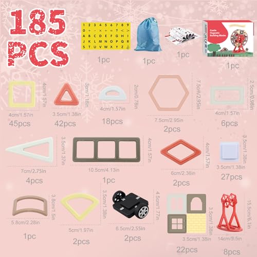 VIXA マグネットブロック マグネットおもちゃ 186PCS マグネットブロック プレゼント ランキング 積み木 磁気おもちゃ 磁石ブロック 積み木 磁石ブロック 立体 積み木 知育玩具 小学生 男の子 女の子 子供 入園 保育園 贈り物 ギフト 人気 お誕生日 クリスマスプレゼント 使いやす 持ち運び便利 収納袋付き (186Pcs)