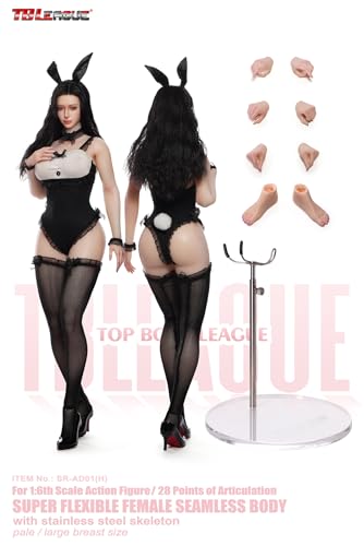 【JEEASS】TBLeague 1/6 フィギュア バニーガール 素体 手作植髪 ヘッド 服セット フルセットアクションフィギュア SR-AD01(H)白肌