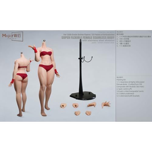 HiPlay 模匠スタジオ Mojoy 1/6 格闘風 女性 素体 ヘッドなし MJ-BF01 足取れない 小胸版 美白肌 ボディ フィギュア 超可動