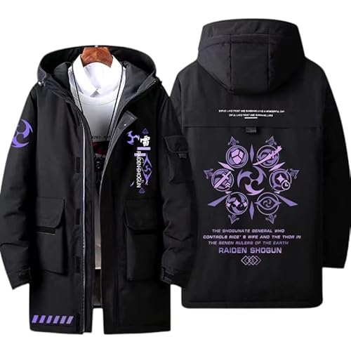 原神 ダウンジャケット ジャケット コスプレ 衣装 パーカー厚手 長袖 雷電将軍 神里綾華 甘雨 Hu Tao 胡桃 印象パーカー 防風 コートフード付き スウェット 衣装 おしゃれ カジュアル 柔らかい 学生 大人服 日常着 トップス 秋冬用 衣装 グッズ 誕生日 運動 秋冬服 通勤 学生 男女兼用 (L,ダウンジャケットXL)