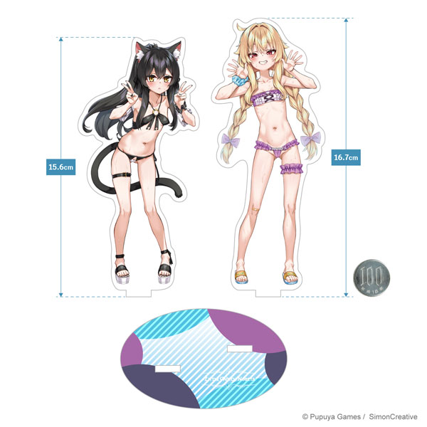 リトルウィッチノベタ アクリルスタンド ノベタと黒猫ちゃん(水着)[希萌創意]《１０月予約》