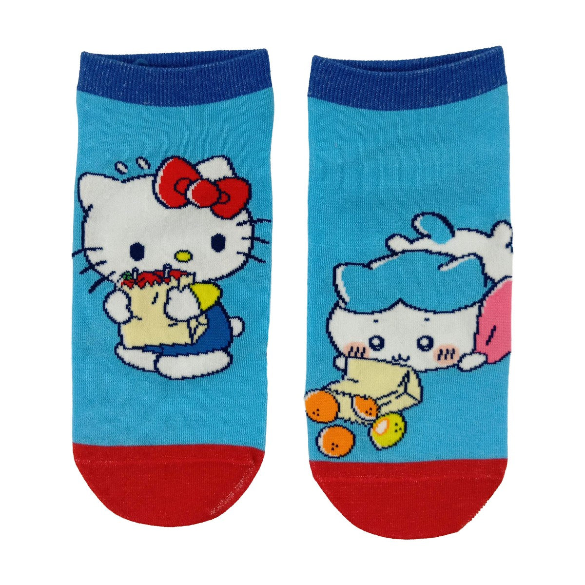 ちいかわ×サンリオキャラクターズ スニーカー丈ソックス(ハチワレ・ハローキティ)レディース用
