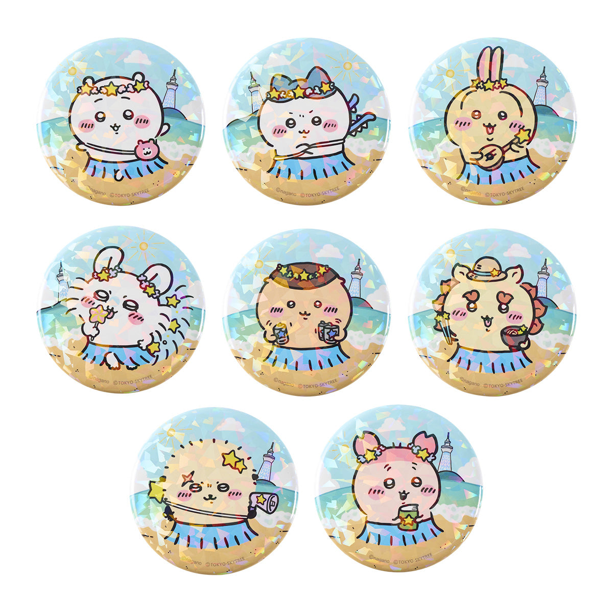ちいかわ ちいかわ☆星ふるスカイツリー(R)とひみつの島 トレーディングホログラム缶バッジ(全8種)