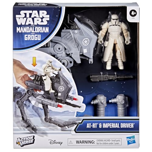 ハズブロ（Hasbro）STAR WARS スター・ウォーズ／マンダロリアン・アンド・グローグー アクションバース AT-RT & インペリアル・ドライバー、アクションフィギュア＆ビークル、4 歳以上の男児・女児共用おもちゃ G2840 正規品