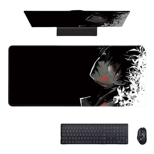 東京喰種 金木研 マウスパッド ゲーム/オフィス用マウスパッド 大型 東京喰種トーキョーグール グッズ テーブルマット キーボードマット コンピュータデスクマット パソコンマット 多用途 滑り止め プレゼント (色-4,90*40*0.3cm) [並行輸入品]