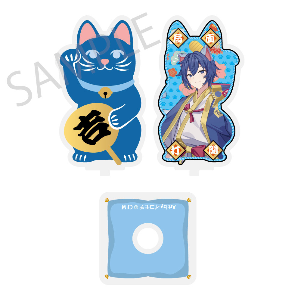 初音ミク×招き猫×真夏の熊谷_まわるダイカットアクリルスタンド KAITO Art by イコモチ