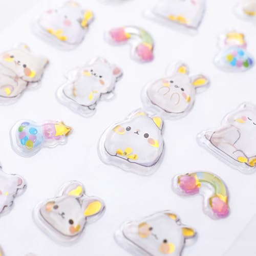 ステッカー シール キラキラ 立体 ご褒美/デコシール DIY用 女の子向け 手帳 水筒 スマホケース アルバム飾り用 贈り物にも (C)