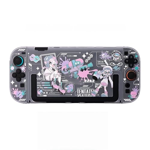 [YAYANA]スプラトゥーン3 Switch 2/oled カバー 分体式設計 着脱簡単 ドック対応 全面保護 マット透明 超耐衝撃 指紋・傷防止 ニンテンドースイッチ OLED クリスマスプレゼント (Switch2,保護ケース)