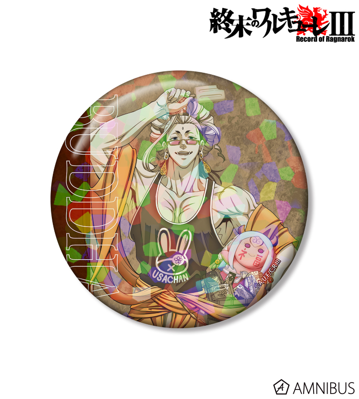 描き下ろし 釈迦 75mmホログラム缶バッジ ver.B