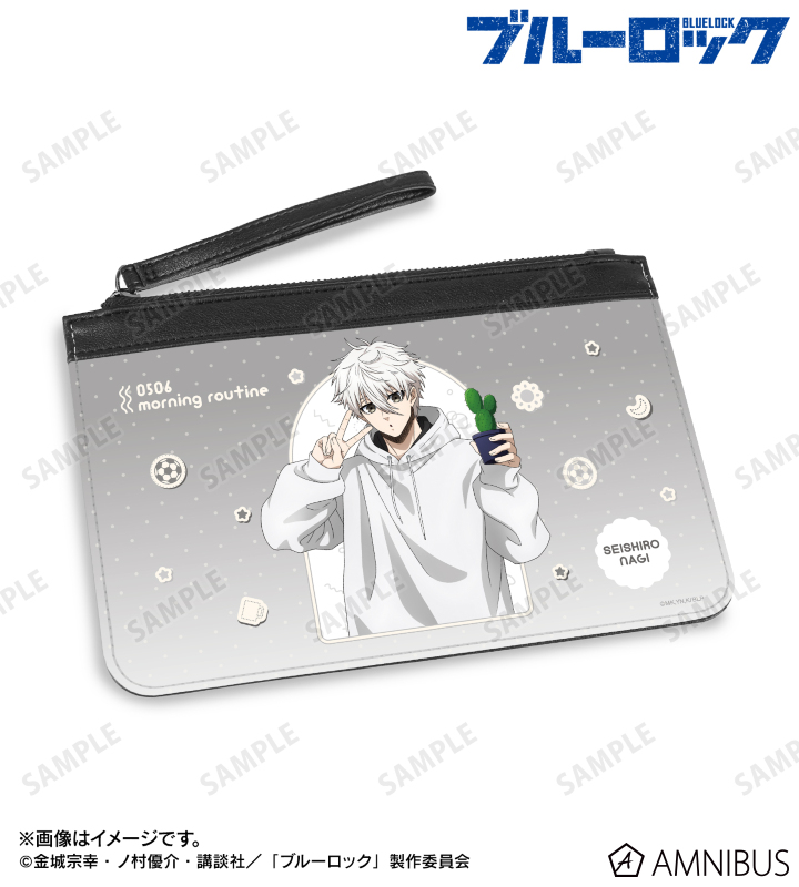 描き下ろし 凪 誠士郎 モーニングルーティンver. PUレザーフラットポーチ