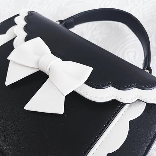 リボン付きスカラップ痛ショルダーバッグ オタ活 ぬいバック W21cm×H15cm×D9cm