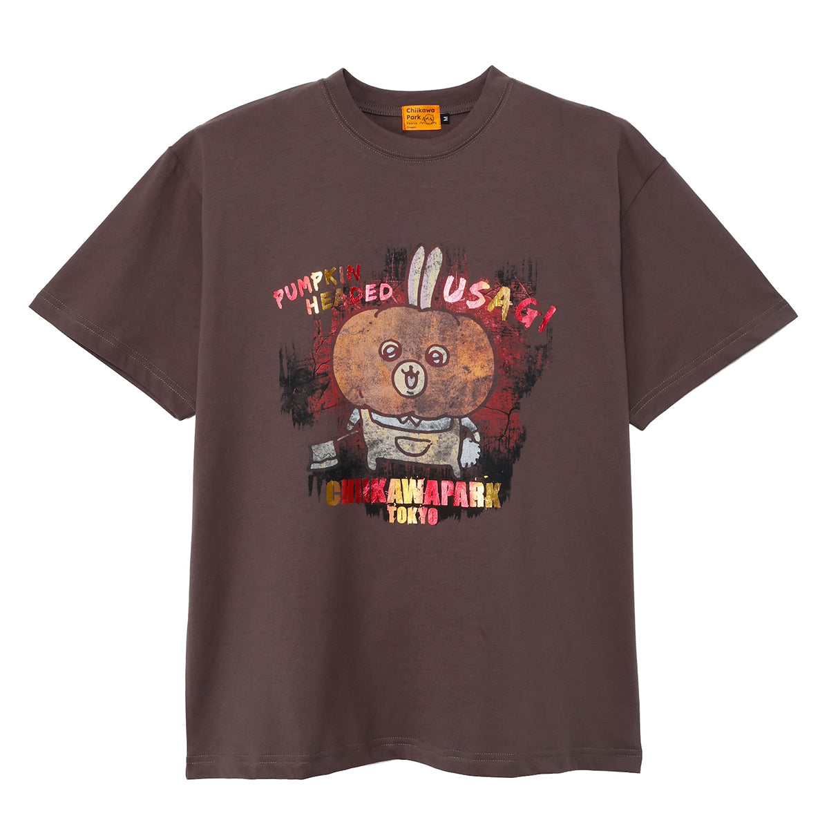 ちいかわ ちいかわパーク Tシャツ カボチャなうさぎ チャコール