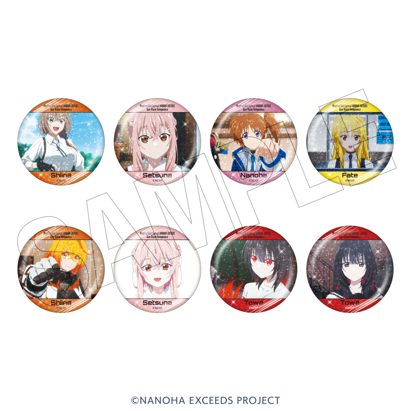 魔法少女リリカルなのは EXCEEDS Gun Blaze Vengeance_トレーディングきらきら缶バッジ 【BOX／8個入り】