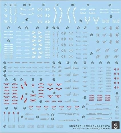 (MGSD ガンダムエアリアル用) HG RG MG PG RE HiRM ロボット プラモデル用水転写式デカール [並行輸入品]