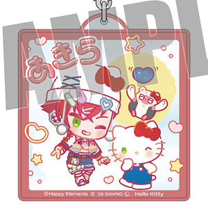 エリオスライジングヒーローズ×サンリオ おなまえアクリルキーホルダー 1.鳳アキラ×ハローキティ なかよしポップコーデver.