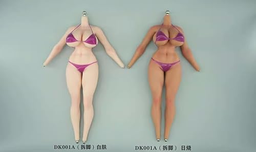 「AC」PawPaw Doll DK001A 1/6 女性アクションフィギュア用 分離可能足 シリコン シームレス素体 焼肌