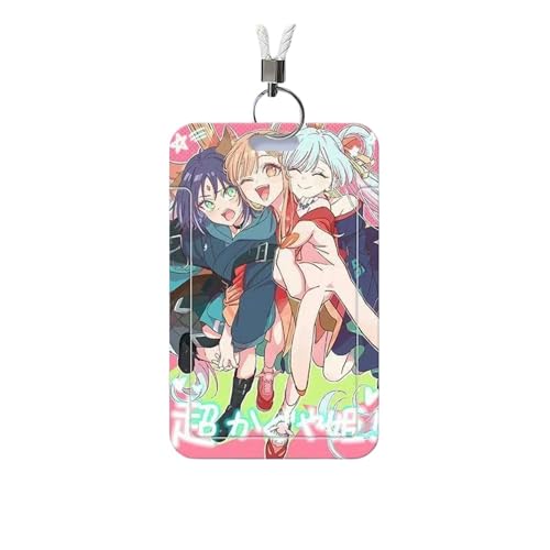 超かぐや姫！ カードケース かぐや 酒寄彩葉 月見ヤチヨ パスケース 定期入れ キーホルダー ICカードケース カードホルダー 薄型 軽量 社員証 紛失防止 通勤 通学 贈り物 萌えグッズ プレゼント (1個-a) [並行輸入品]