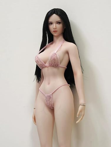 HAMRETHYPPZ 1/6 コスチューム 1/6 フィギュア 服 女性 ビキニセット、セクシー水着、ビーチ水着セット (素体とヘッドと靴等は含まりません) (ピンク)