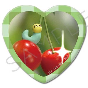 「ニャッキ！」 ハート型缶バッジ デザインB