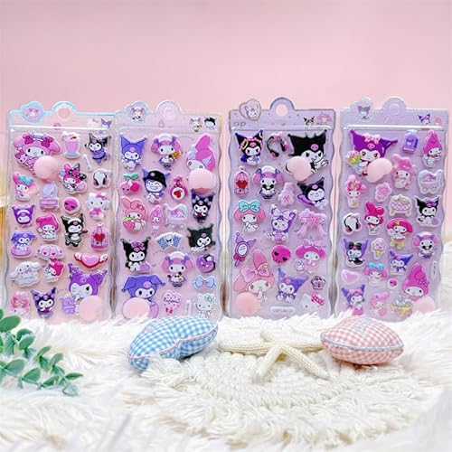 Laidorly2個 おしりぷにぷにシール クロミ かわいい ぷくぷく キャラクター 可愛い 立体 ごほうびシ ー ル、ご褒美シー ル デコレーション3D マシュマロ ふわふわ もちもち もっちりスクイーズ ステッカー シール 贈り物 DIY用 手帳用 (pp1)