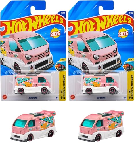 ホットウィール(Hot Wheels) ベーシックカー ケイスワップ 乗り物おもちゃ ミニカー 3歳から ピンク JFN76 (× 2)