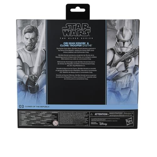 【Amazon.co.jp限定】ハズブロ（Hasbro）スター・ウォーズ STAR WARS ブラックシリーズ オビ＝ワン・ケノービ＆クローントルーパー（第 212 大隊）、『スター・ウォーズ：クローン・ウォーズ』コレクション用 15 cm アクションフィギュア 2 パック G1732 正規品
